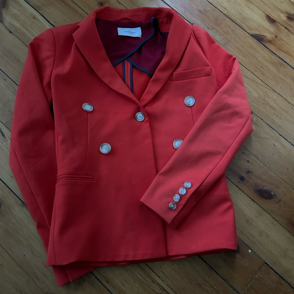 ☀️3/$25 Argent crossover blazer orange red USA size 0
